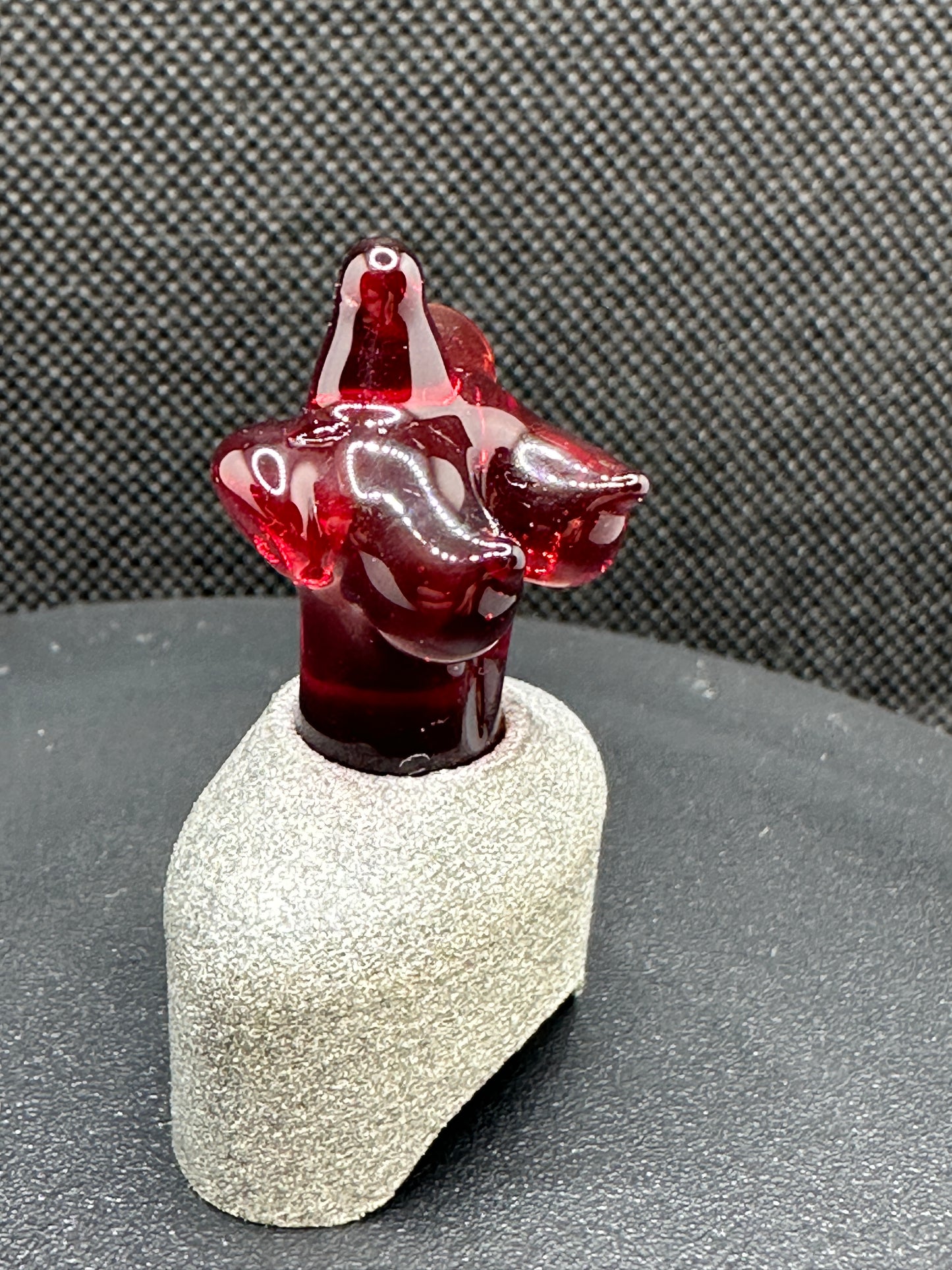 Translucent ruby red Bust